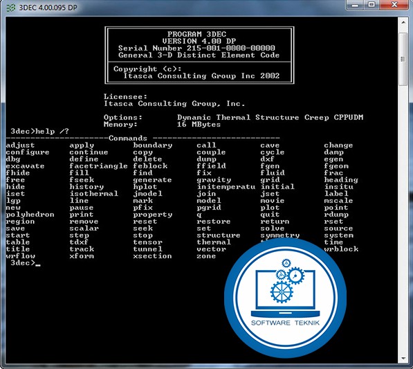 Download Itasca 3DEC v4.00 DP