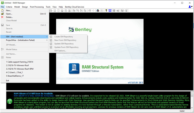 Bentley RAM Structural System CONNECT Edition Update 4 17