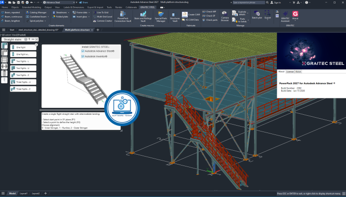 Graitec Steel 2027 Build 2392 Solusi Detailing Baja Struktural Terintegrasi Untuk Autodesk Advance Steel Dan Inventor